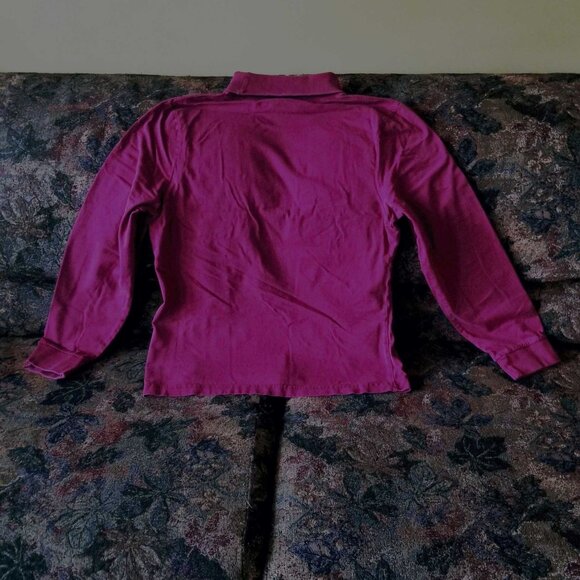 Dark red, cotton, long sleeve with cuff, turtle neck top, M, vintage 80s - Picture 2 of 7